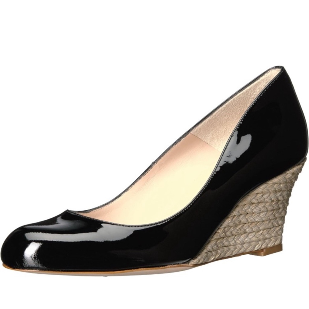 L.K. Bennett Patent Leather -Maddox- Espadrille Wedges Pumps 40